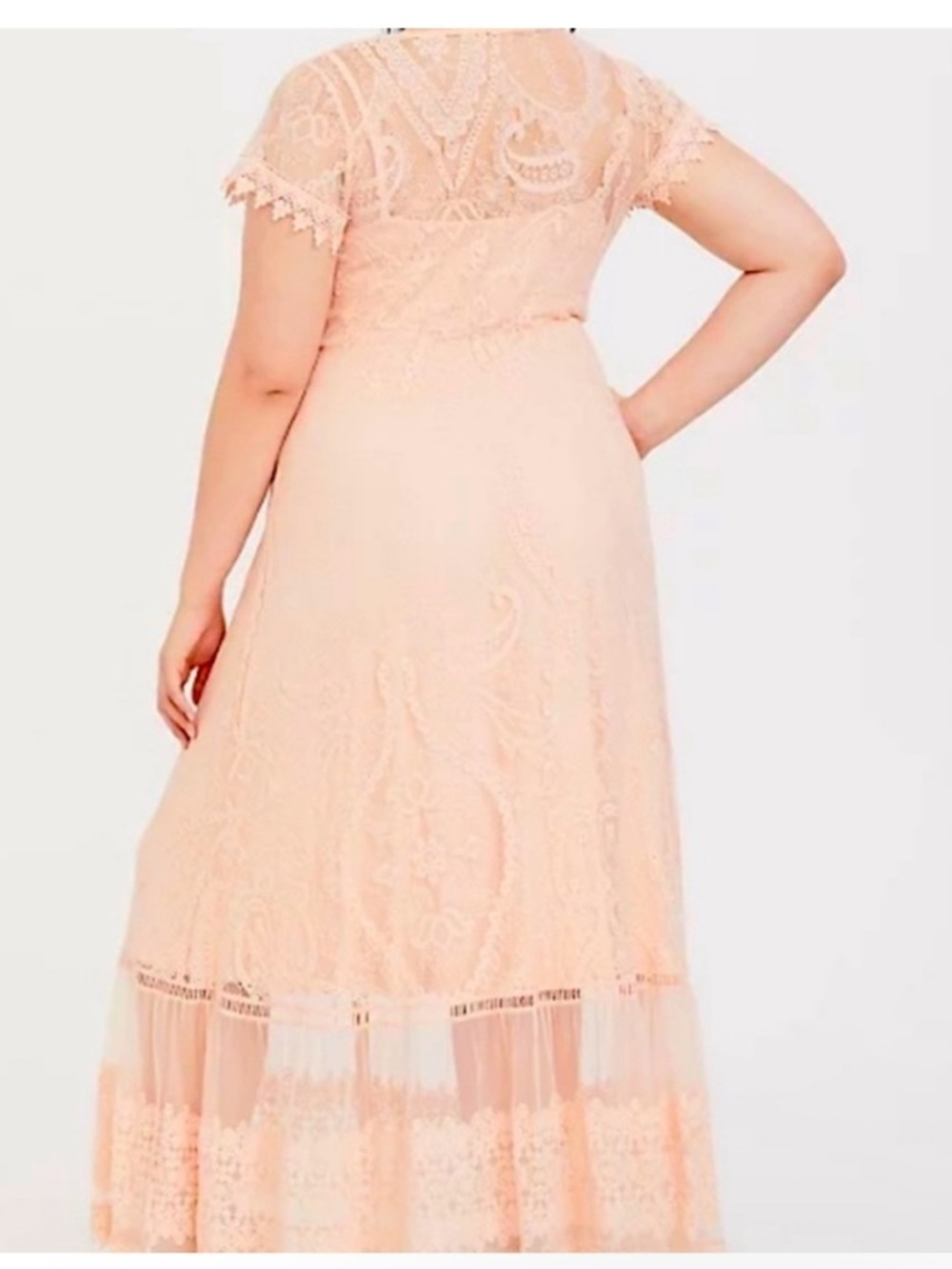 torrid Peach Lace Midi Dress NWT SIZE 2 - Picture 2 of 12